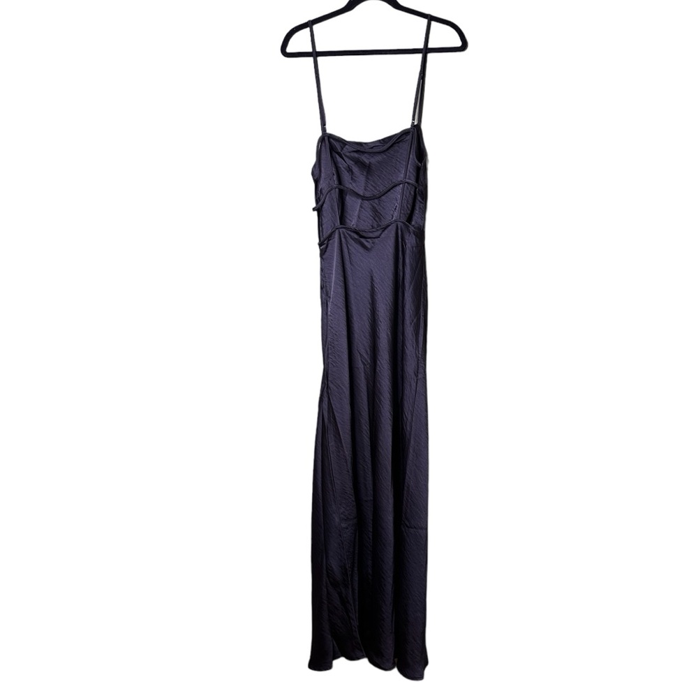 House of Harlow 1960 Crinkle Satin Dress with Back Detail Sz M - Picture 4 of 6